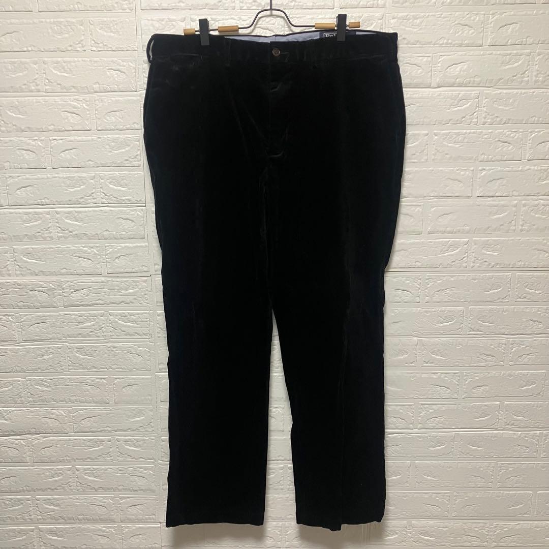 ●G23【US輸入】ラルフローレン コーデュロイパンツ ブラック系 【W38】