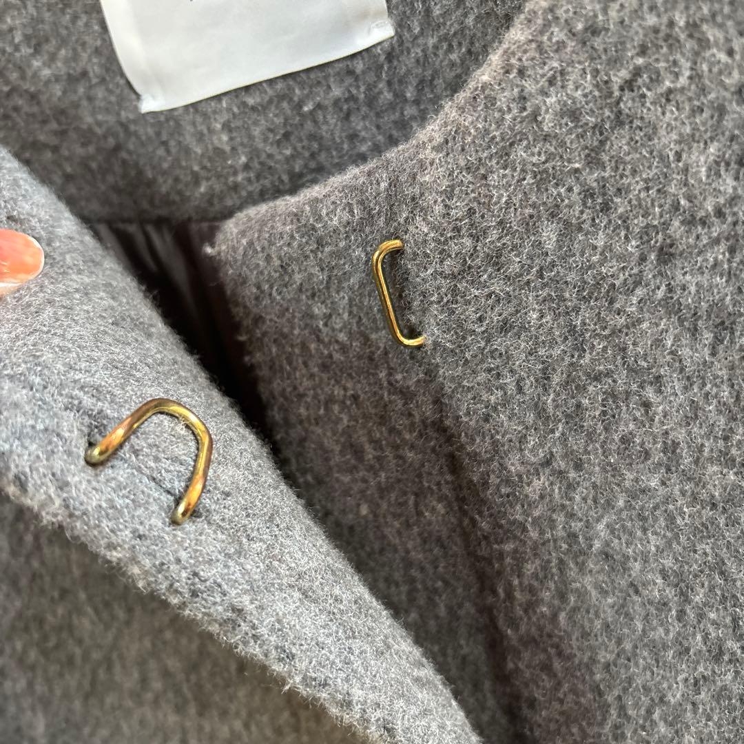 IÉNA ラムウールノーカラーコート　グレー　 38