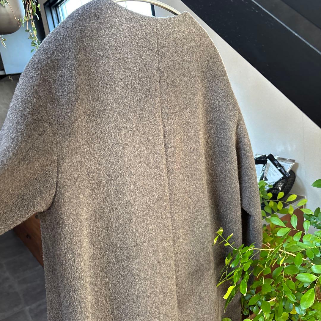 IÉNA ラムウールノーカラーコート　グレー　 38