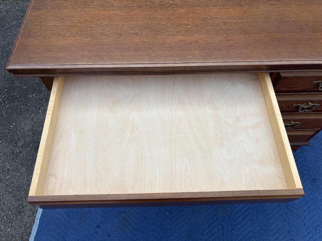 カリモク★デスク★片袖机★書斎机★アンティーク調★KARIMOKU