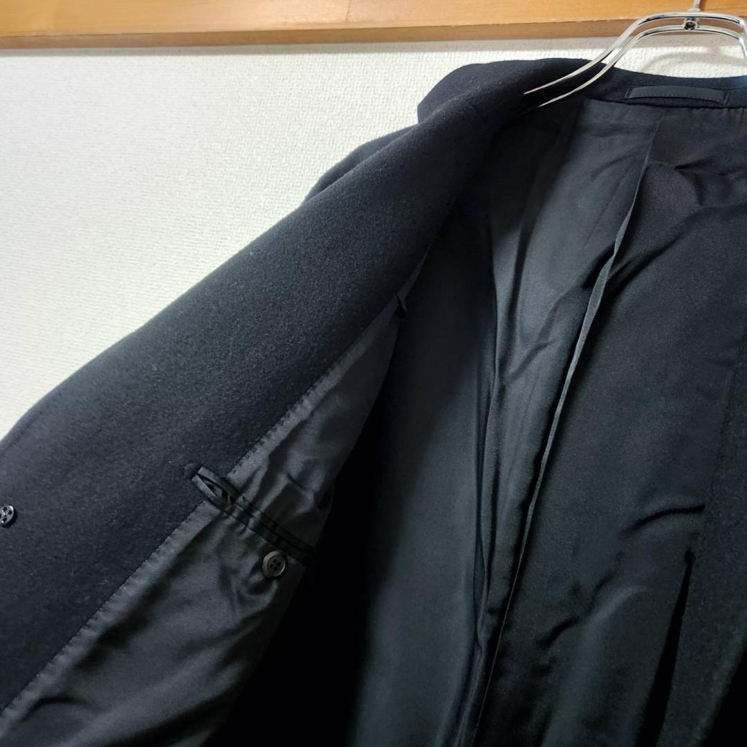 ラッドミュージシャン ロングコート チェスター S ウール ナイロン混 ブラック