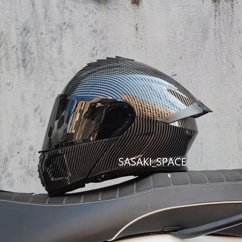 ダブルシールド システム フルフェイスヘルメット　カーボン柄　XLサイズ