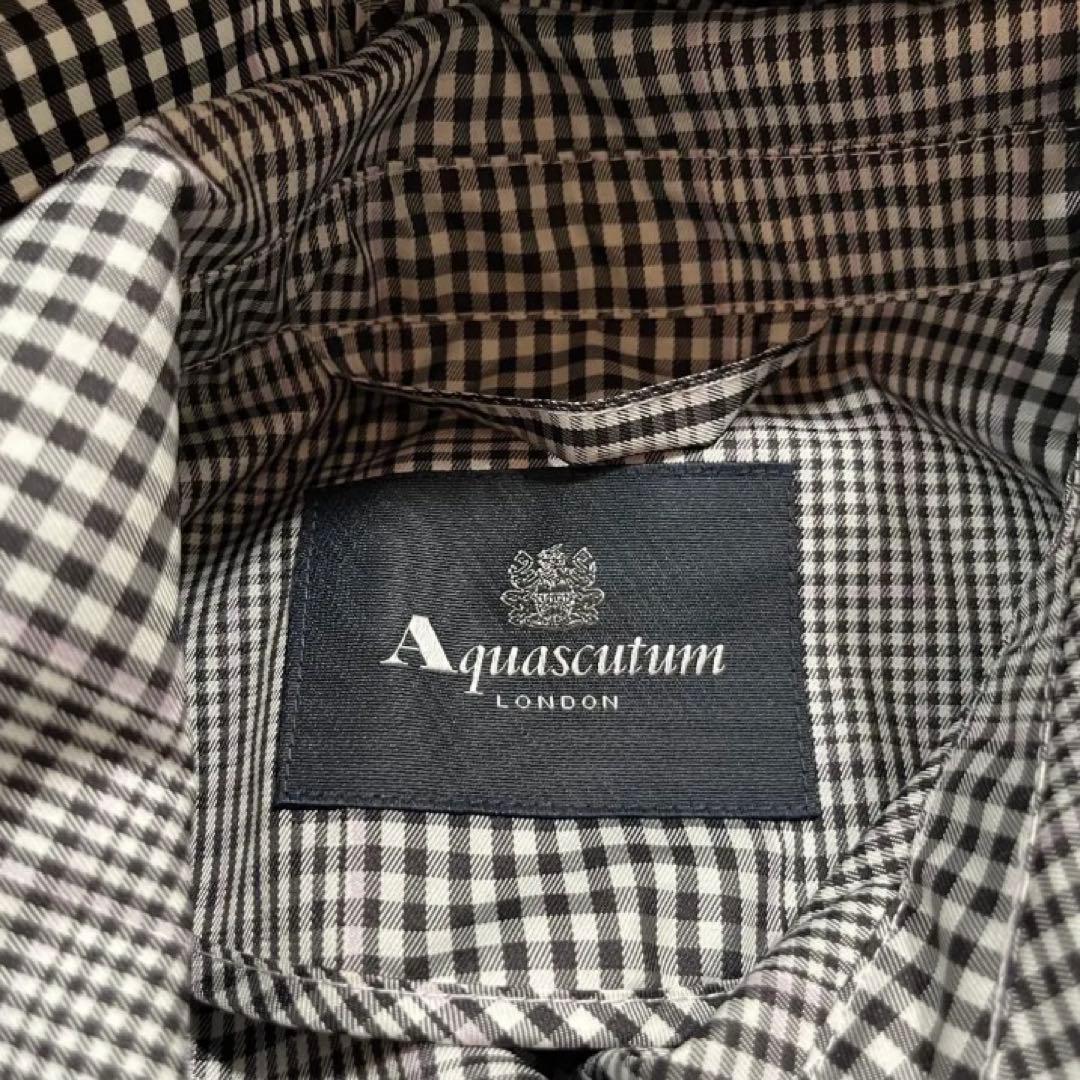 新品タグ付き✨アクアスキュータム　トレンチコート　ギンガムチェック　ダブル　撥水