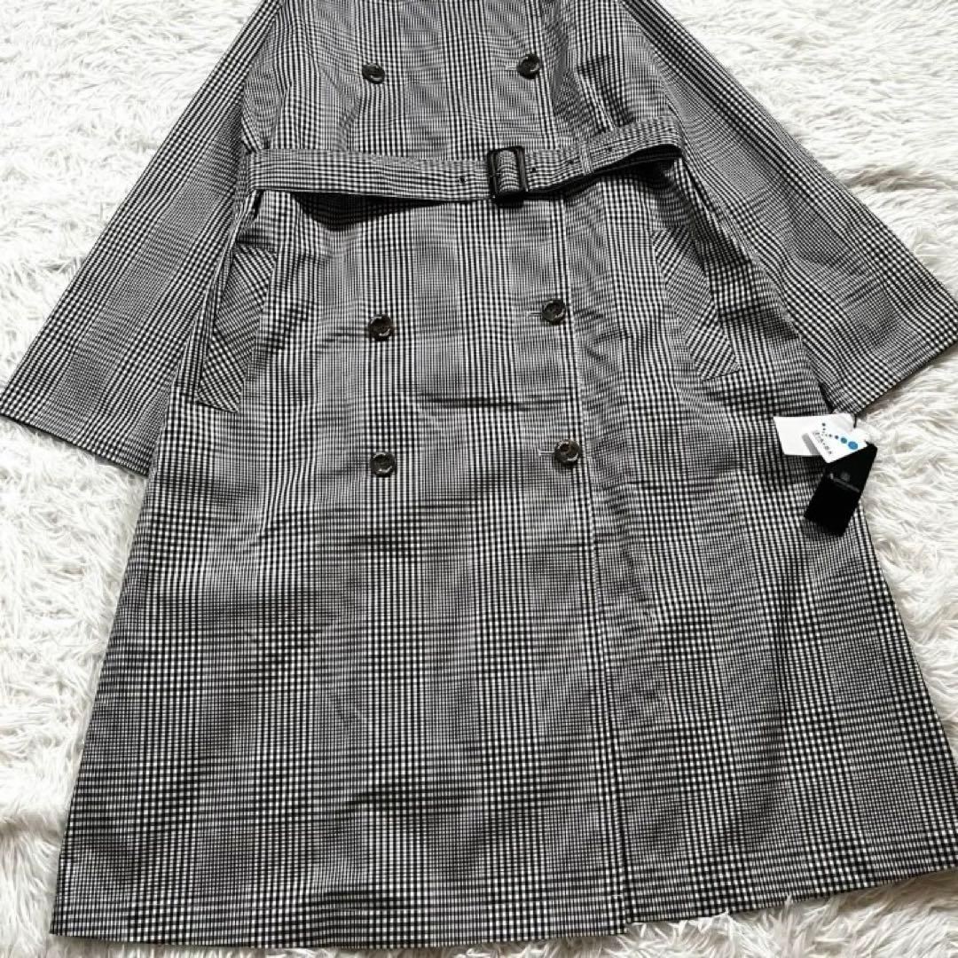新品タグ付き✨アクアスキュータム　トレンチコート　ギンガムチェック　ダブル　撥水