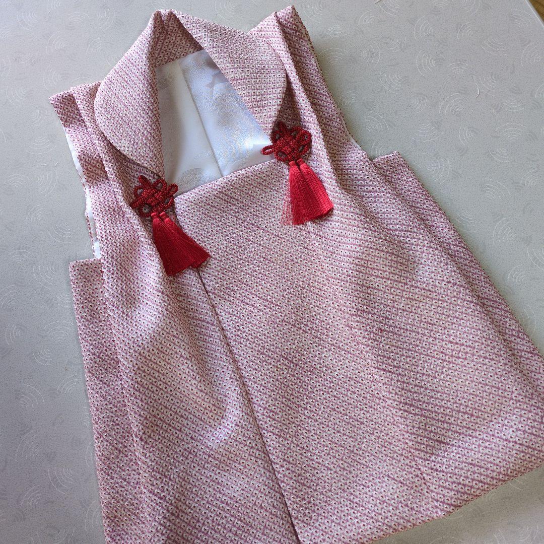 七五三正絹総絞りサーモンピンクの被布（中綿無し）