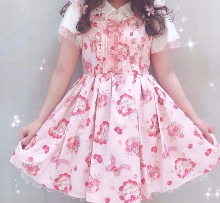 LIZLISA リズリサ テリアチェリー柄 ジャンスカ