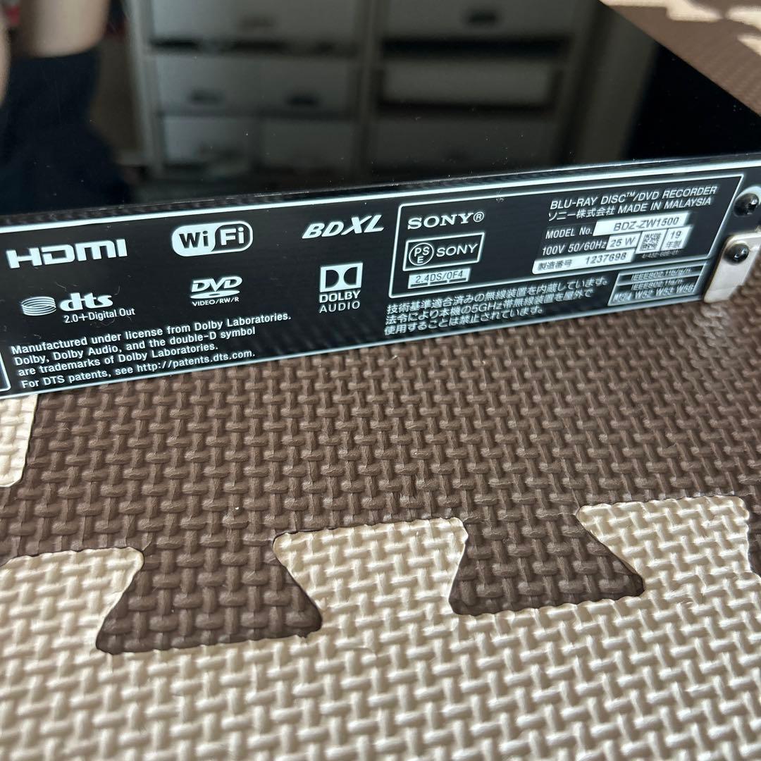 SONY 4K ブルーレイレコーダー　BDZ-ZW1500 動作確認済み