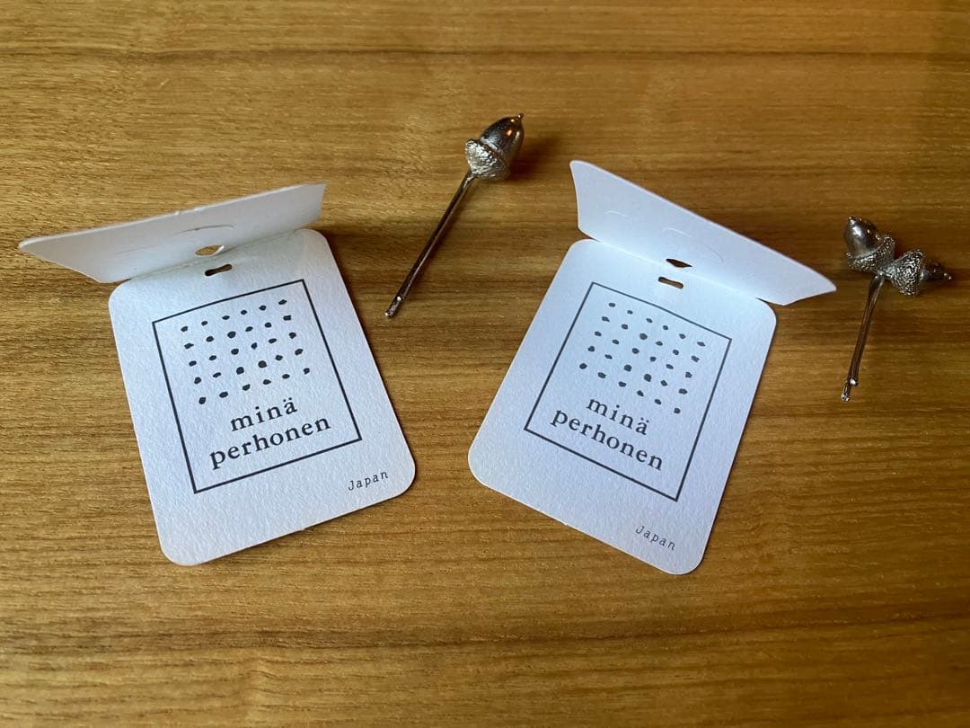 未使用品　ミナペルホネン　donguri どんぐり　ヘアピン　2ヶセットで