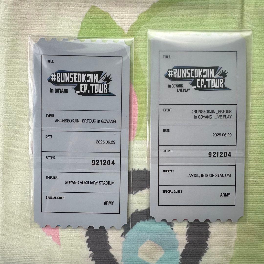 BTS 6.29 RUNSEOKJIN_EP.TOUR トレカ ジン 2枚