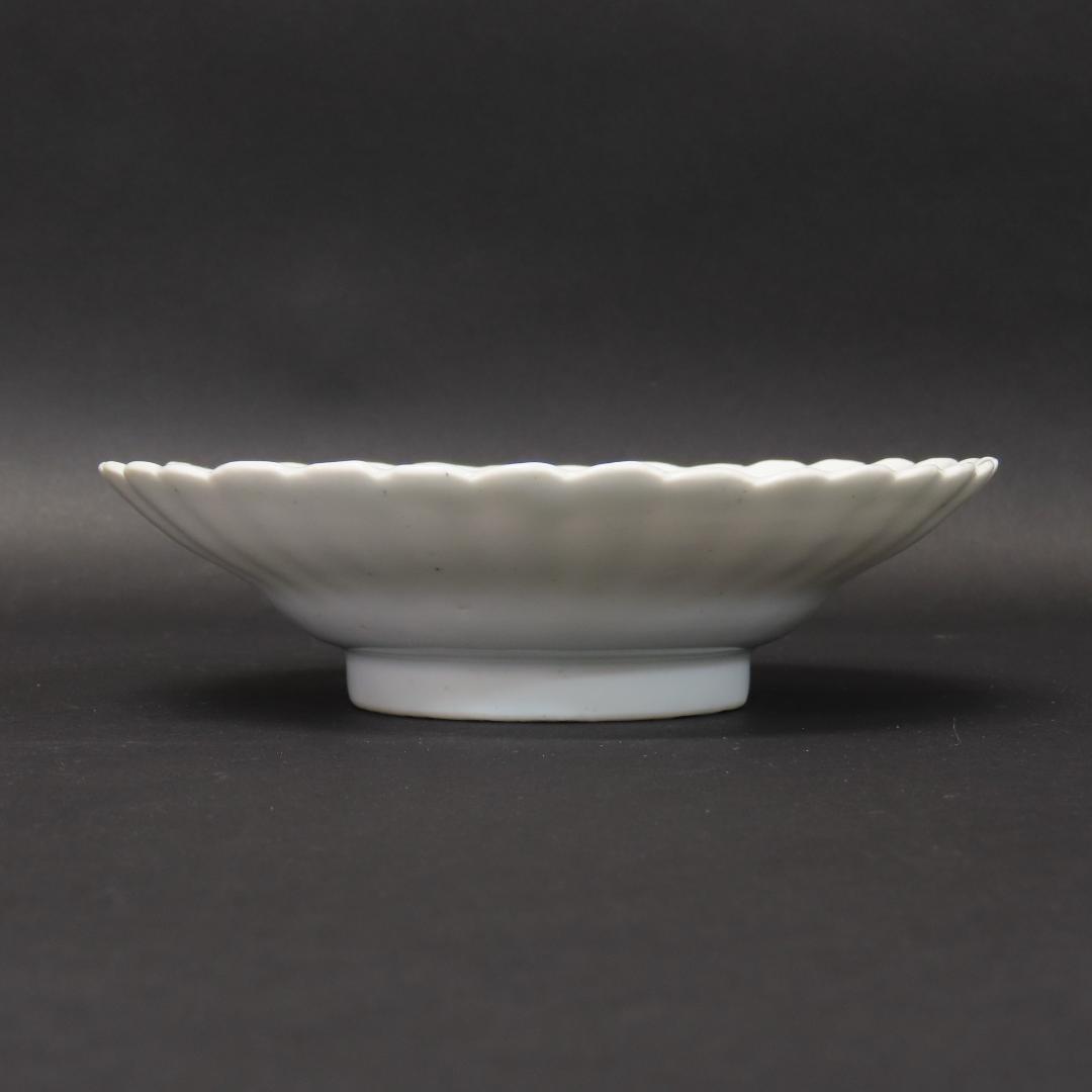 ⭕413 白磁 古伊万里 輪花形 中皿5客 無傷 直径15.5cm 江戸時代後期