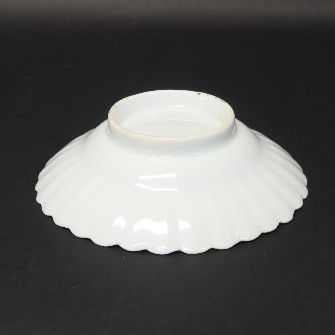 ⭕413 白磁 古伊万里 輪花形 中皿5客 無傷 直径15.5cm 江戸時代後期