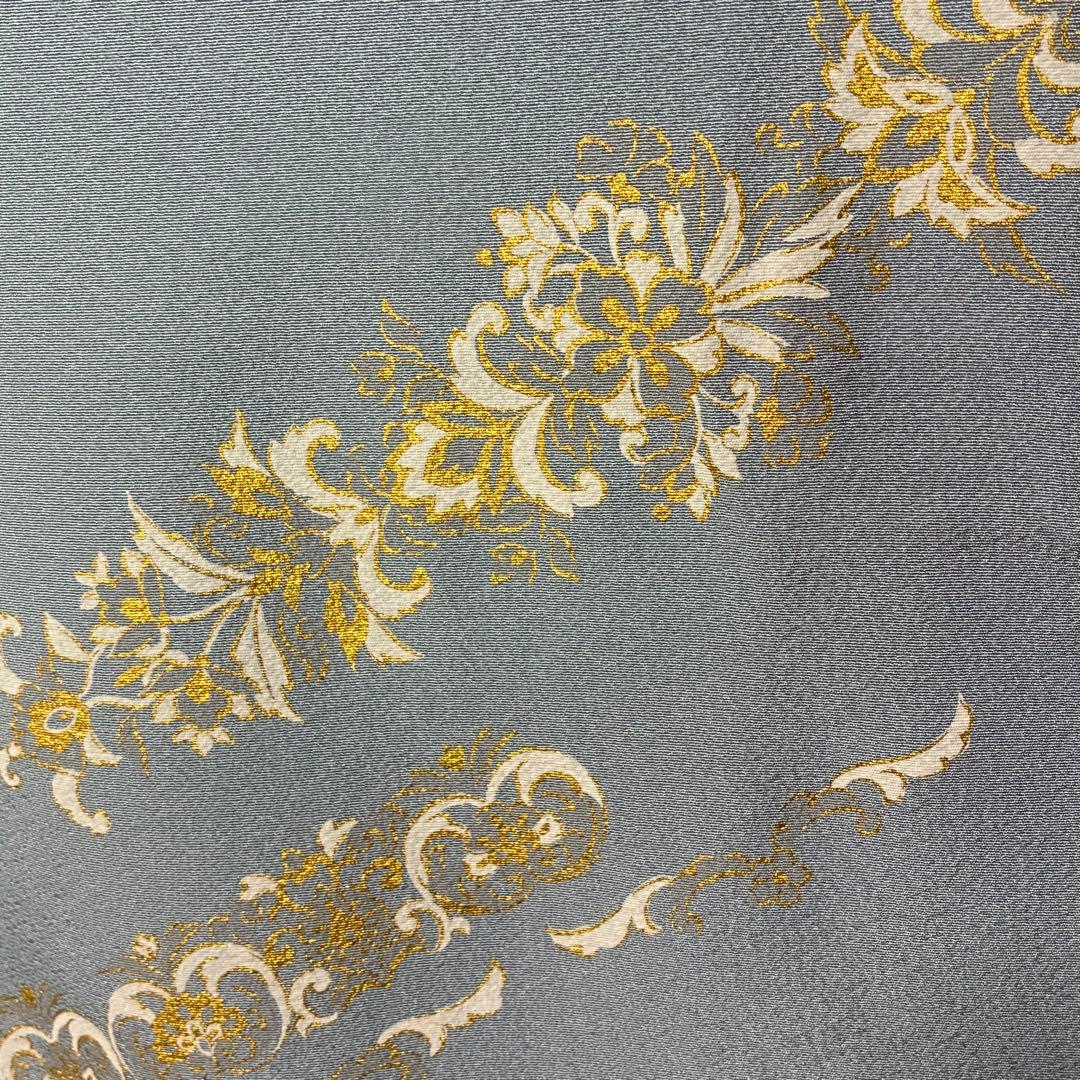 D80訪問着 丹下雄介 一つ紋 刺繍 正絹着物 袷 しつけ糸付き未使用極美品