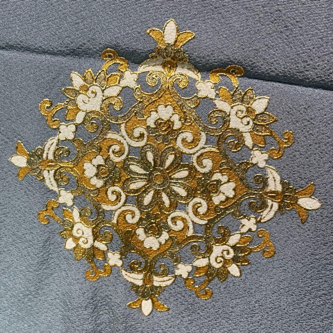 D80訪問着 丹下雄介 一つ紋 刺繍 正絹着物 袷 しつけ糸付き未使用極美品