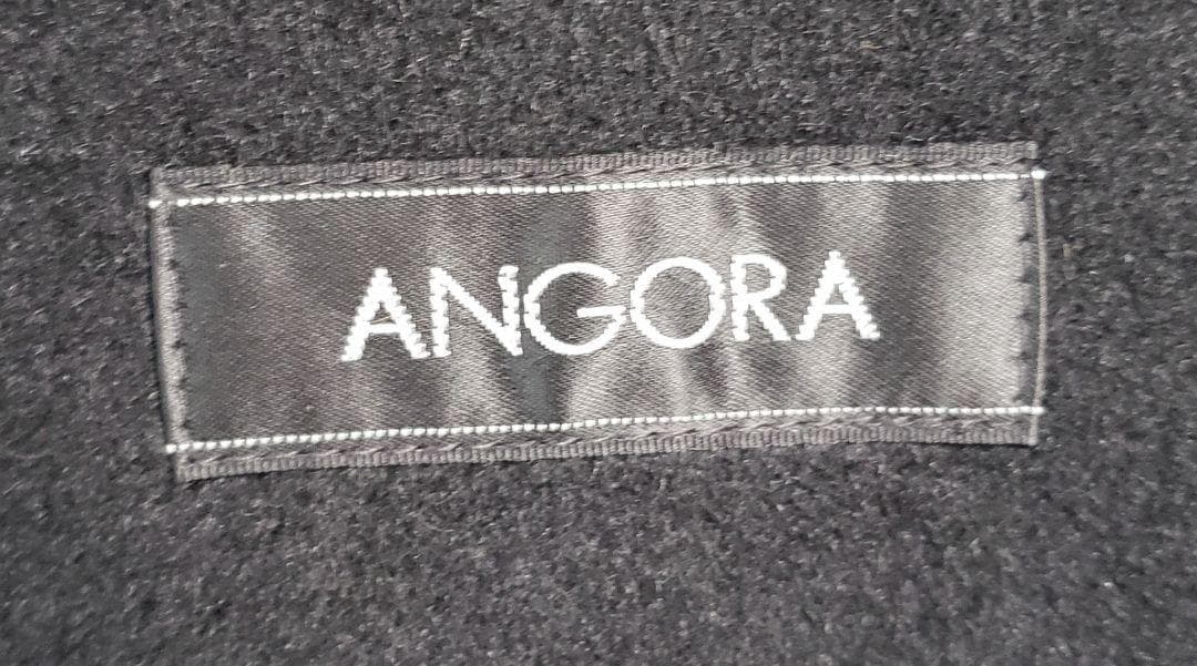   アンゴラ ロングコート カルバンクライン ブラック