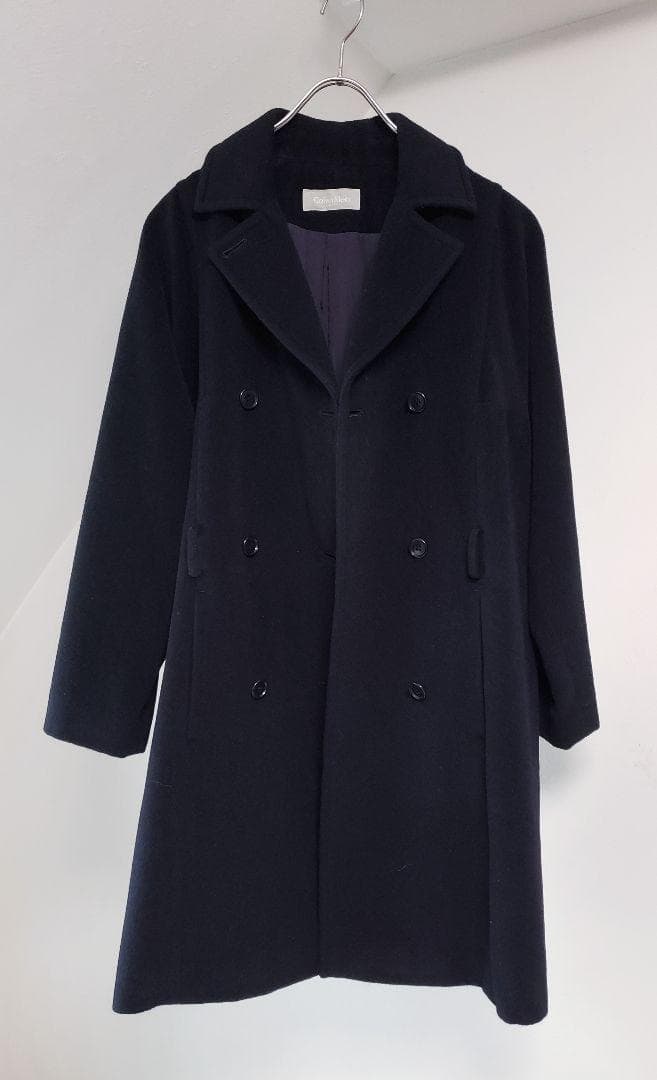   アンゴラ ロングコート カルバンクライン ブラック