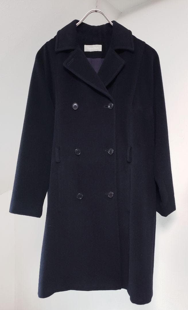   アンゴラ ロングコート カルバンクライン ブラック