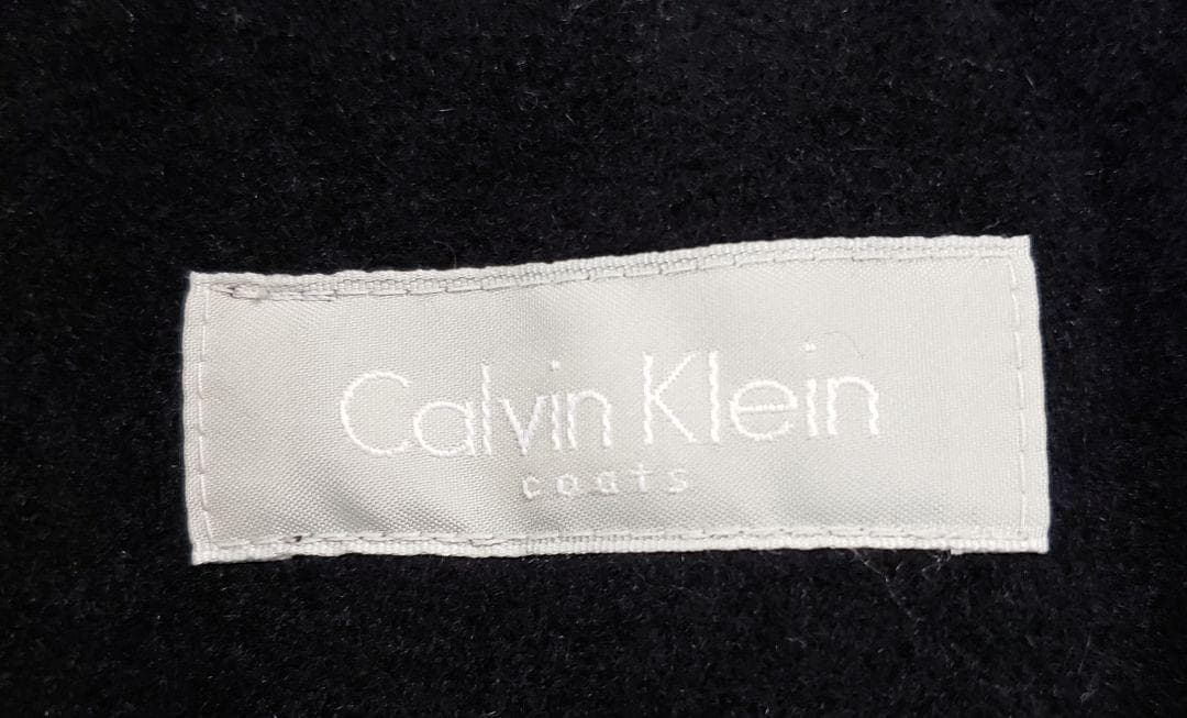   アンゴラ ロングコート カルバンクライン ブラック
