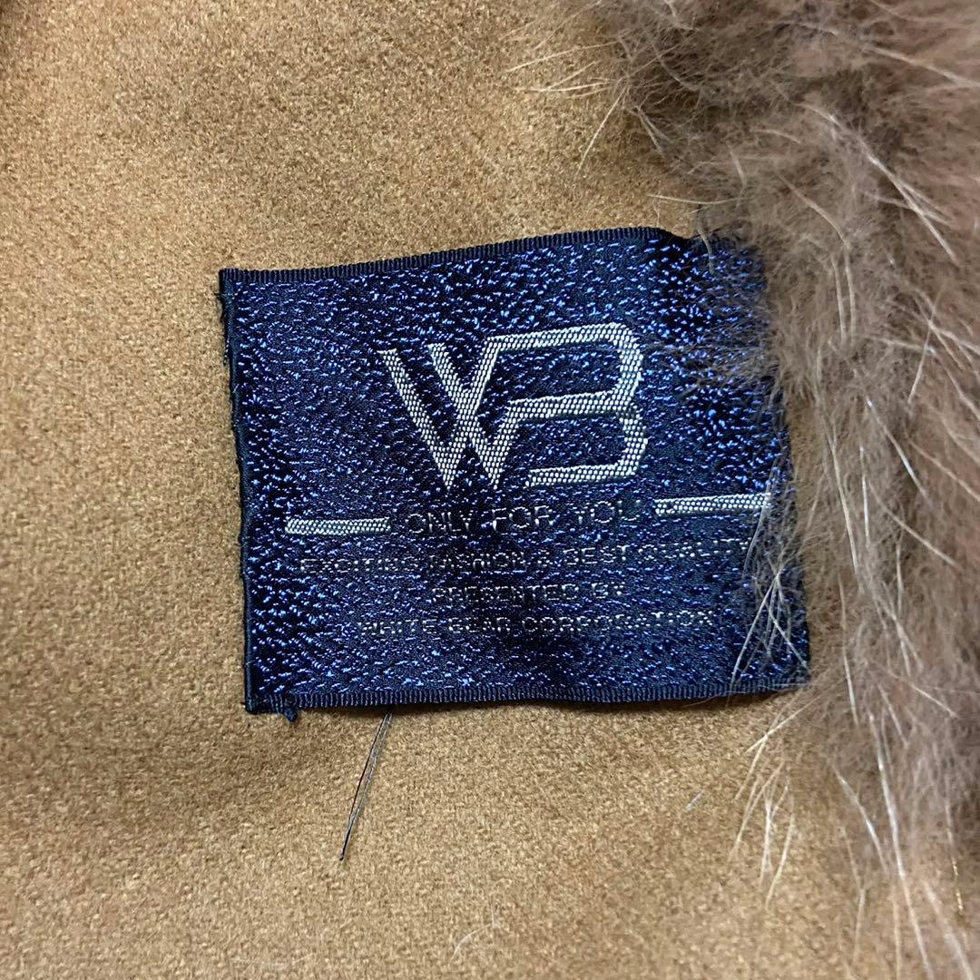 ホワイトベアー 毛皮 リアルファー フォックス ポンチョ ブラウン