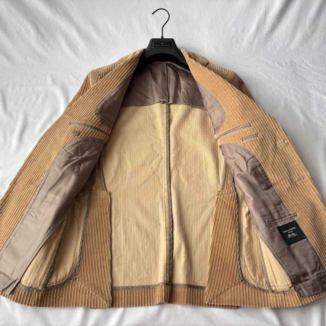 美品 タリアトーレ×ブリッラ コーデュロイ テーラードジャケット ベージュ 44