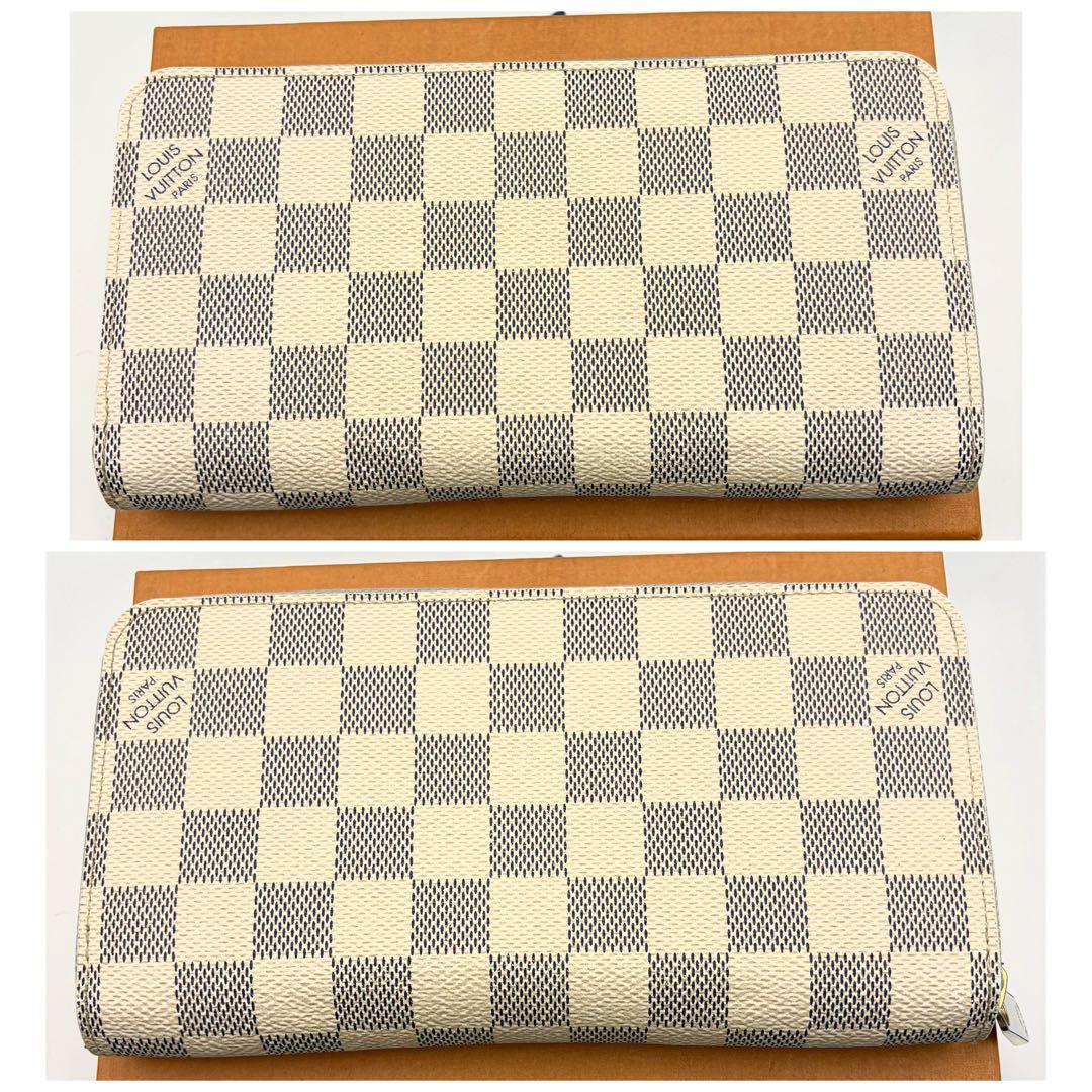 【美品】ルイヴィトン ジッピーウォレット ダミエ アズール M60019 白