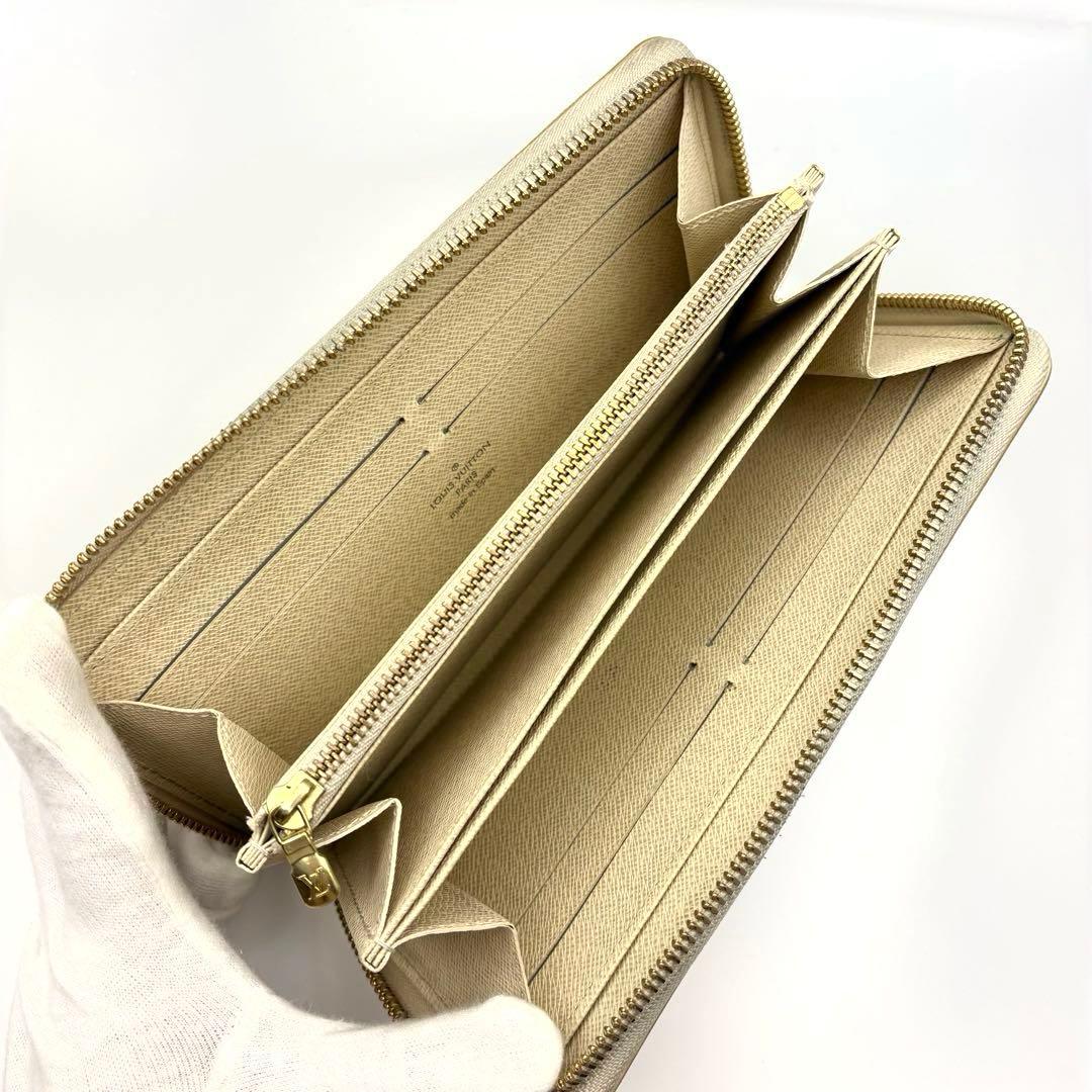 【美品】ルイヴィトン ジッピーウォレット ダミエ アズール M60019 白