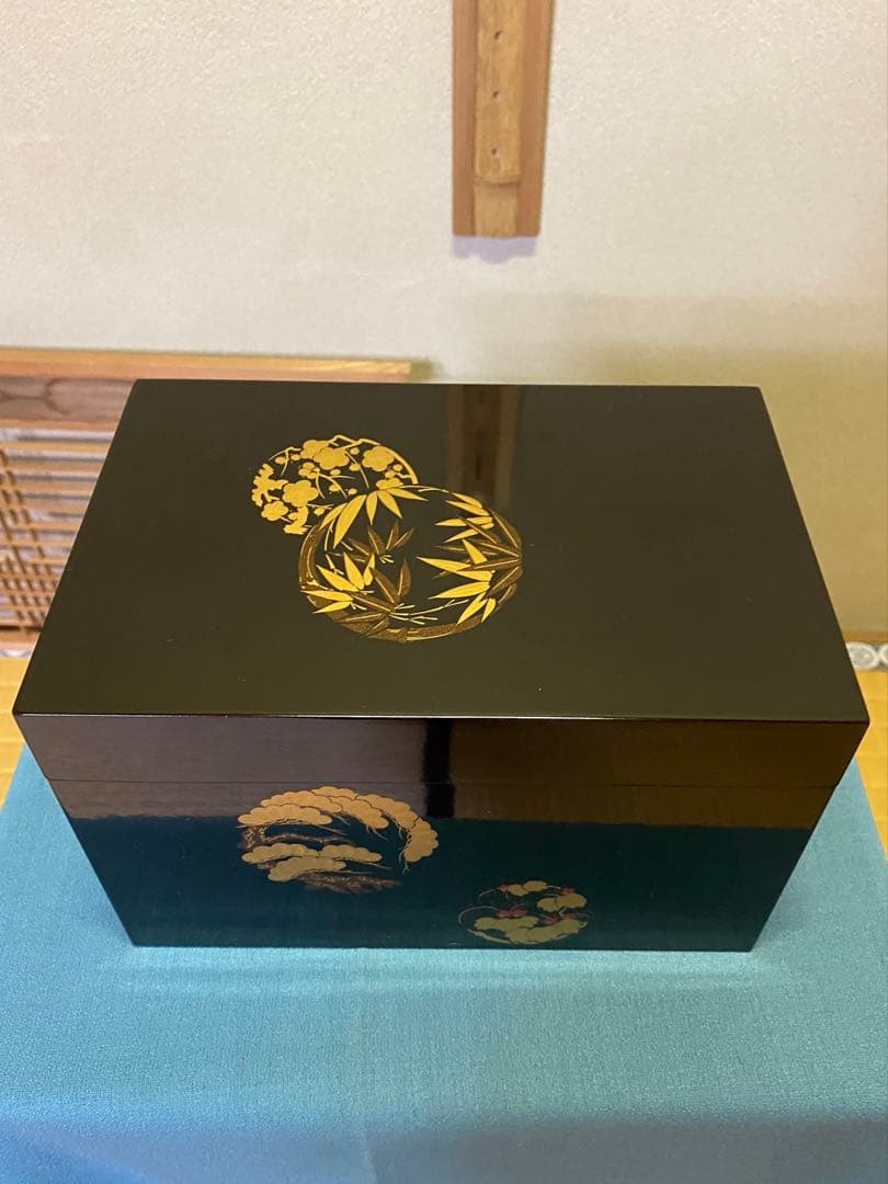 茶道具/茶箱 漆塗り 利休茶箱 工芸品 紙箱