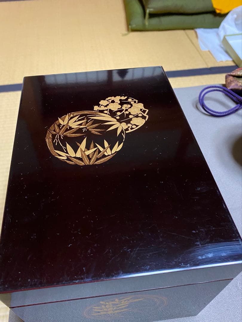 茶道具/茶箱 漆塗り 利休茶箱 工芸品 紙箱