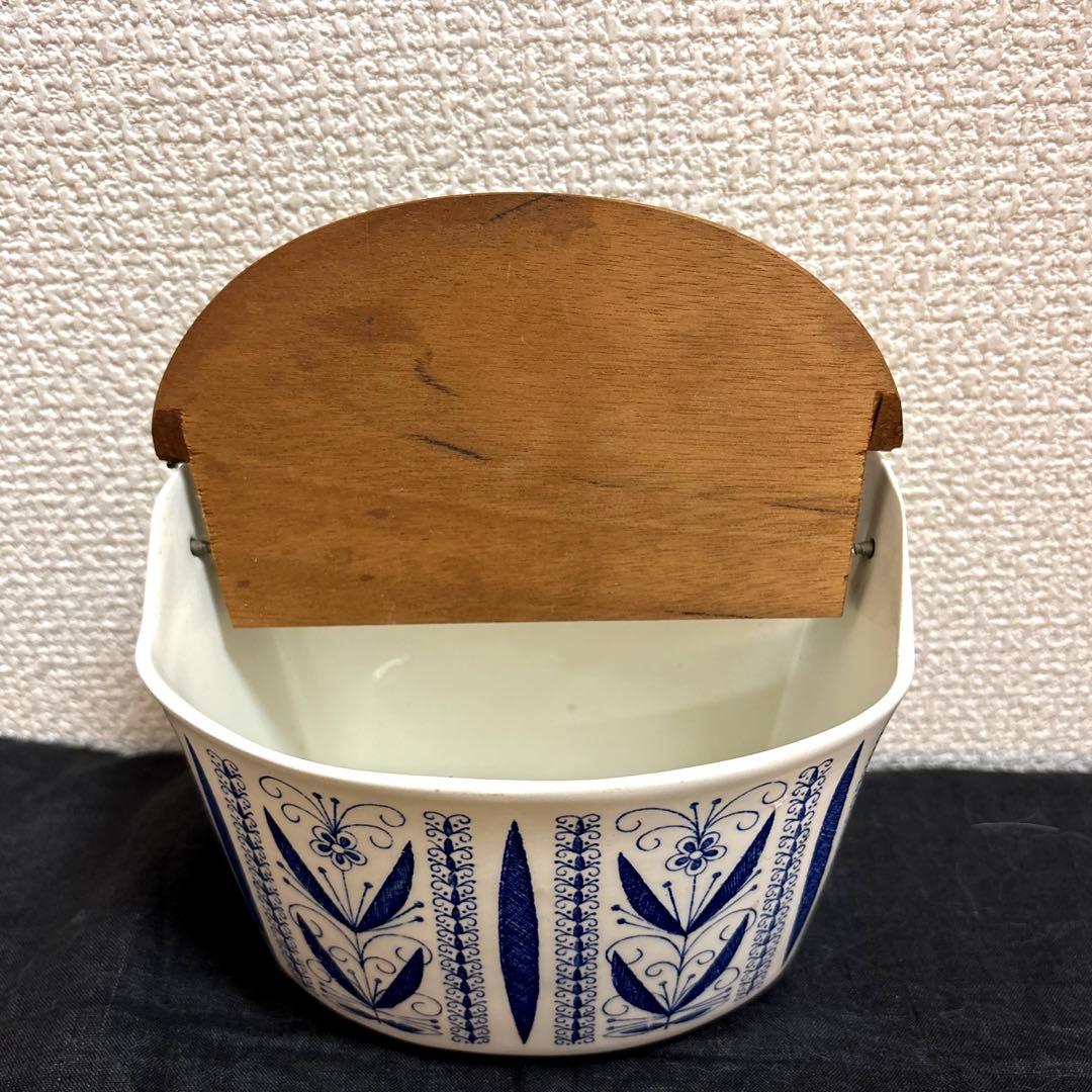 北欧ヴィンテージ ノルウェー エーゲルスン 壁掛け塩入れ 木製蓋 1960年代