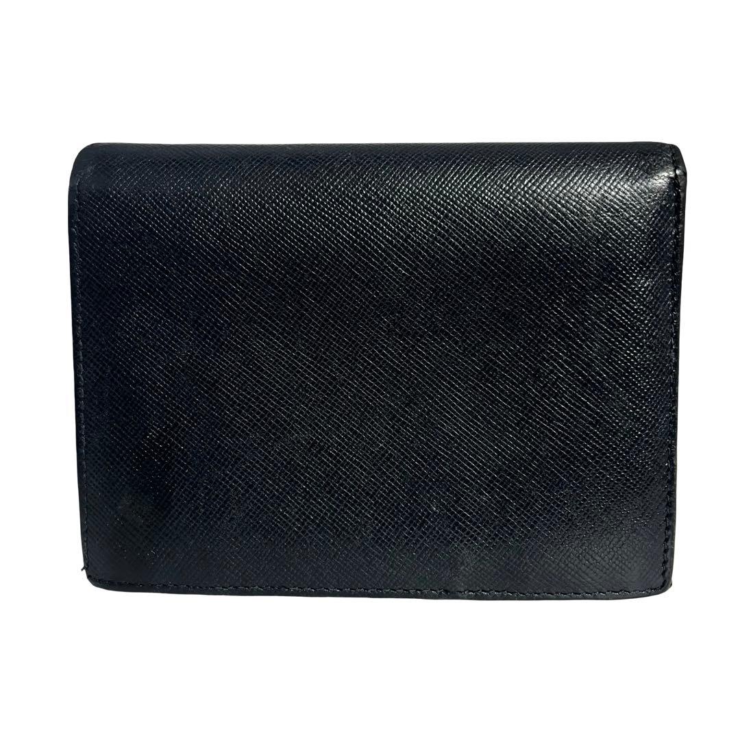 希少✨PRADA プラダ 二つ折り財布 サフィアーノレザー 三角ロゴ ブラック