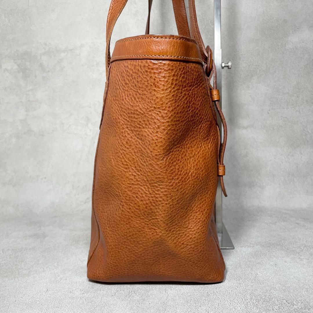 【美品】genten レザー トートバッグ 本革 キャメル 日本製 レディース