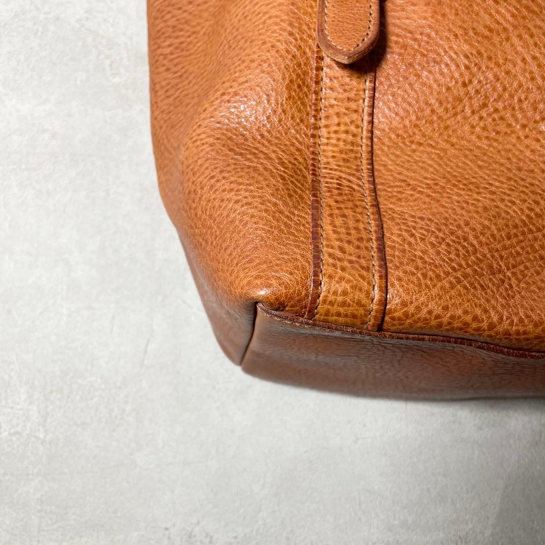 【美品】genten レザー トートバッグ 本革 キャメル 日本製 レディース