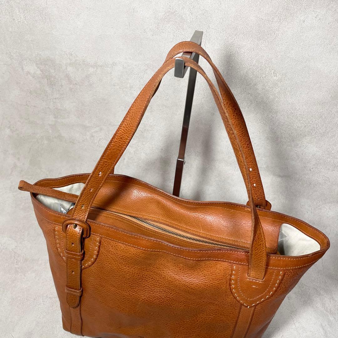 【美品】genten レザー トートバッグ 本革 キャメル 日本製 レディース