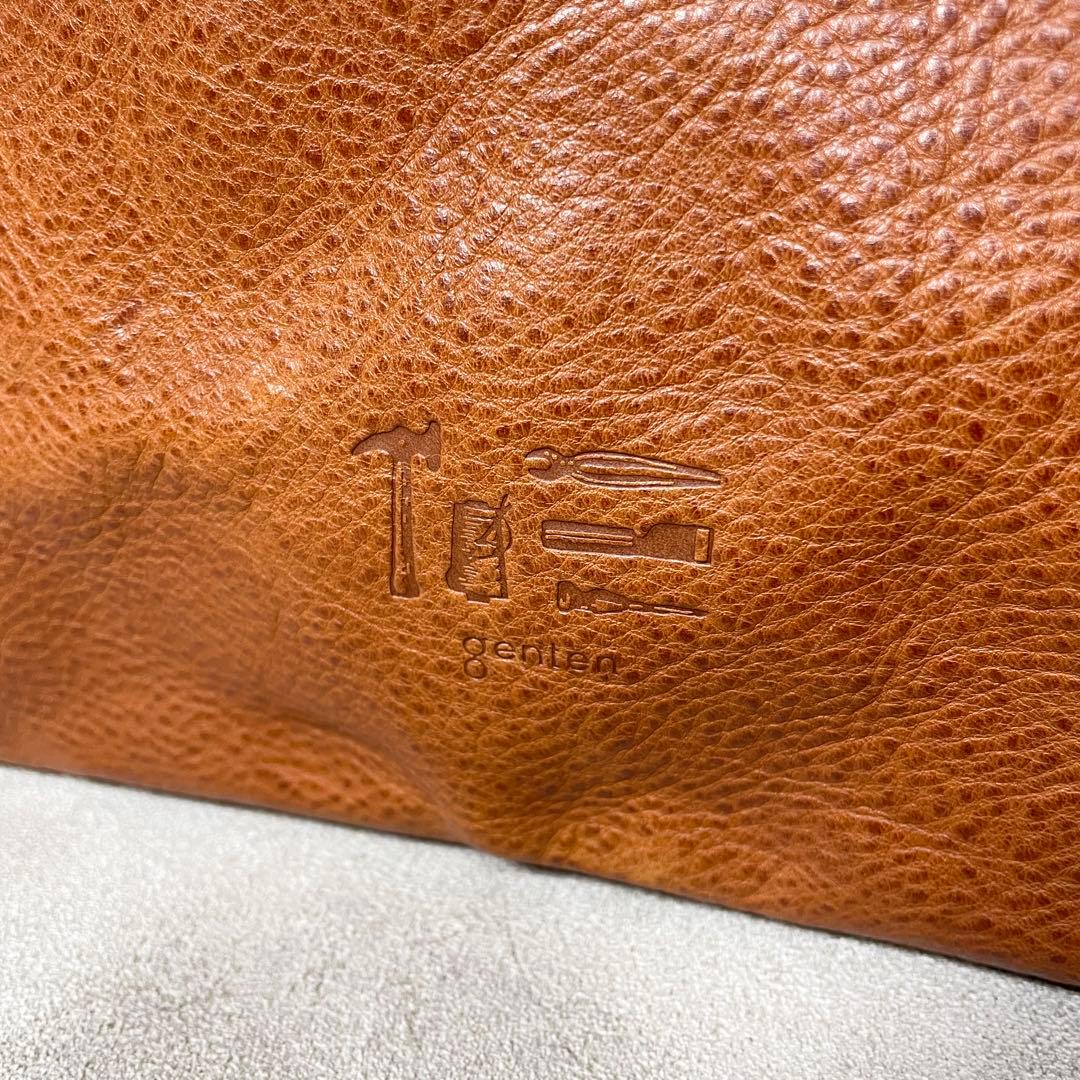 【美品】genten レザー トートバッグ 本革 キャメル 日本製 レディース