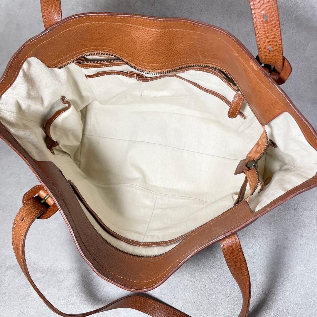 【美品】genten レザー トートバッグ 本革 キャメル 日本製 レディース