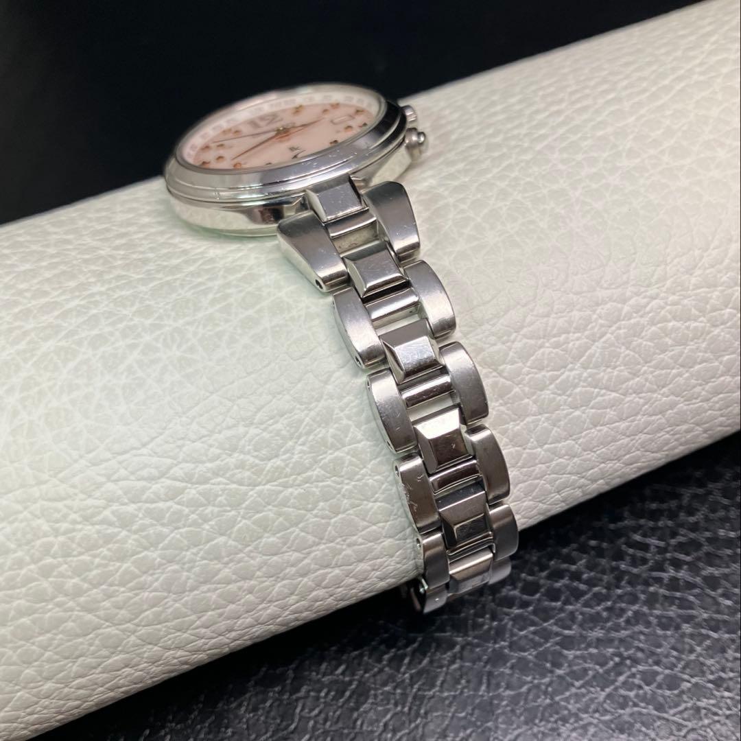 ◆良品◆ ルキア チタン レディダイヤ ソーラー 電波 セイコー レディース