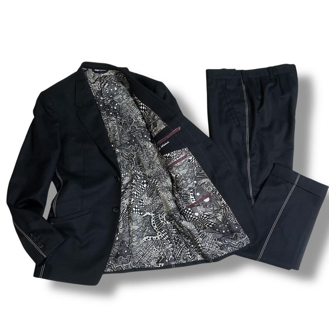 ポールスミスコレクション スーツ セットアップ 総柄 シルク混 サイドステッチ