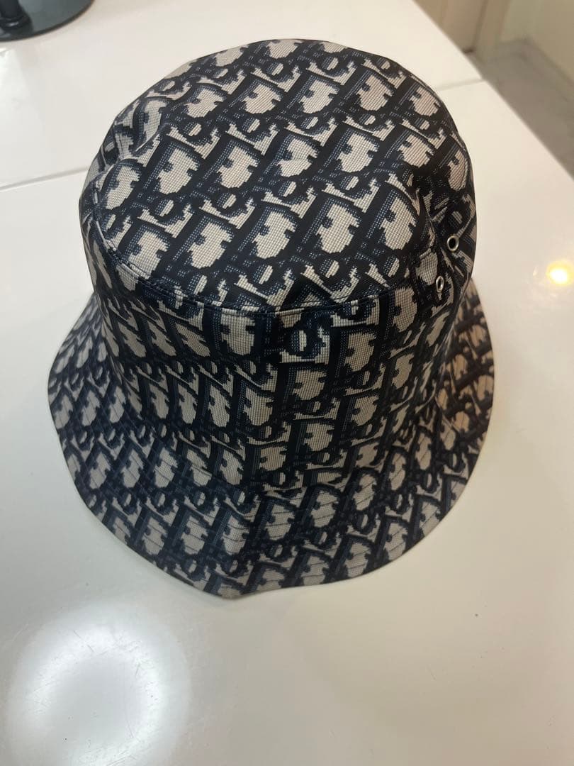 【美品】Dior Teddy-D ボブハット　バケハ　帽子　ネイビー