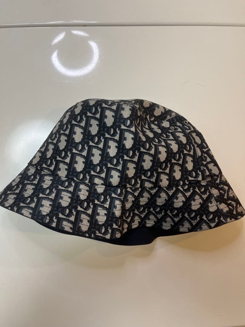 【美品】Dior Teddy-D ボブハット　バケハ　帽子　ネイビー