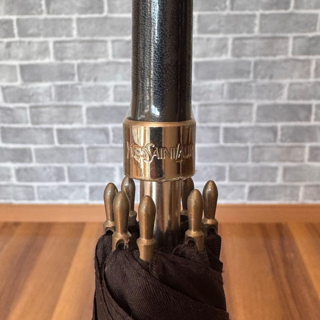 Yves Saint Laurentイヴ・サンローランYSLベージュ花ベージュ傘