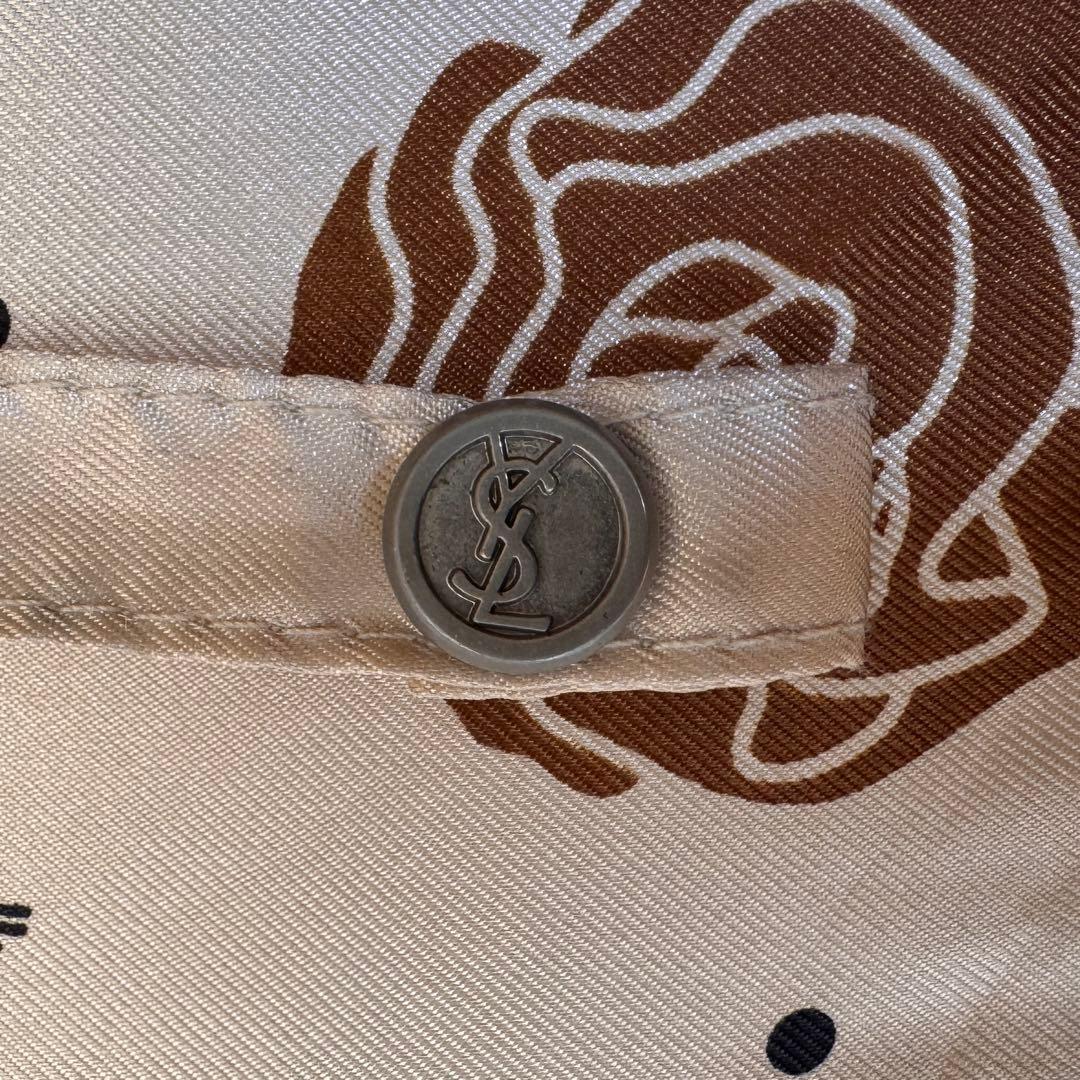 Yves Saint Laurentイヴ・サンローランYSLベージュ花ベージュ傘