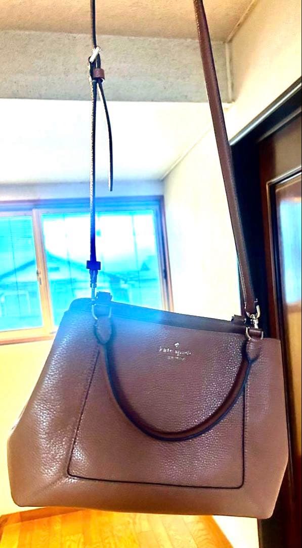kate spade ブラウンレザーショルダーバッグ