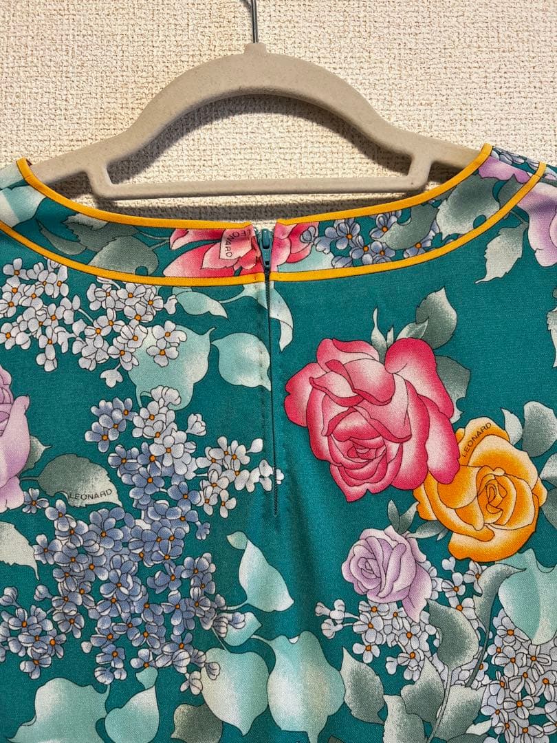 LEONARD ターコイズ フラワープリント チュニック
