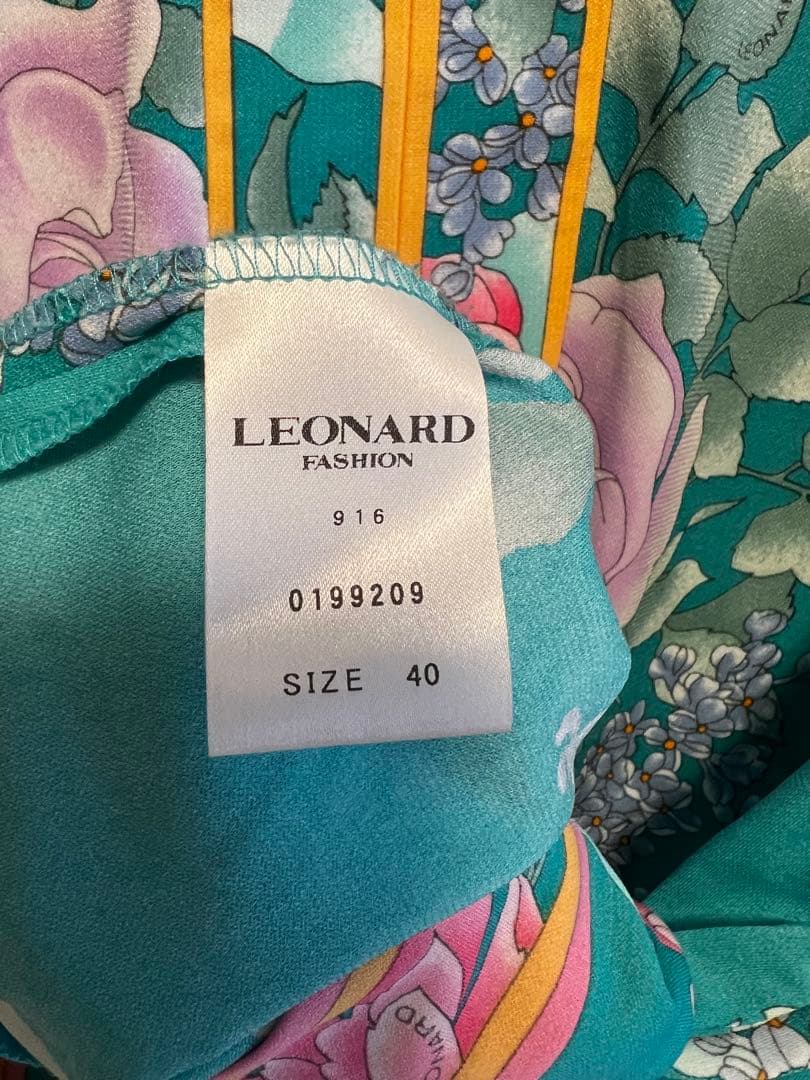 LEONARD ターコイズ フラワープリント チュニック