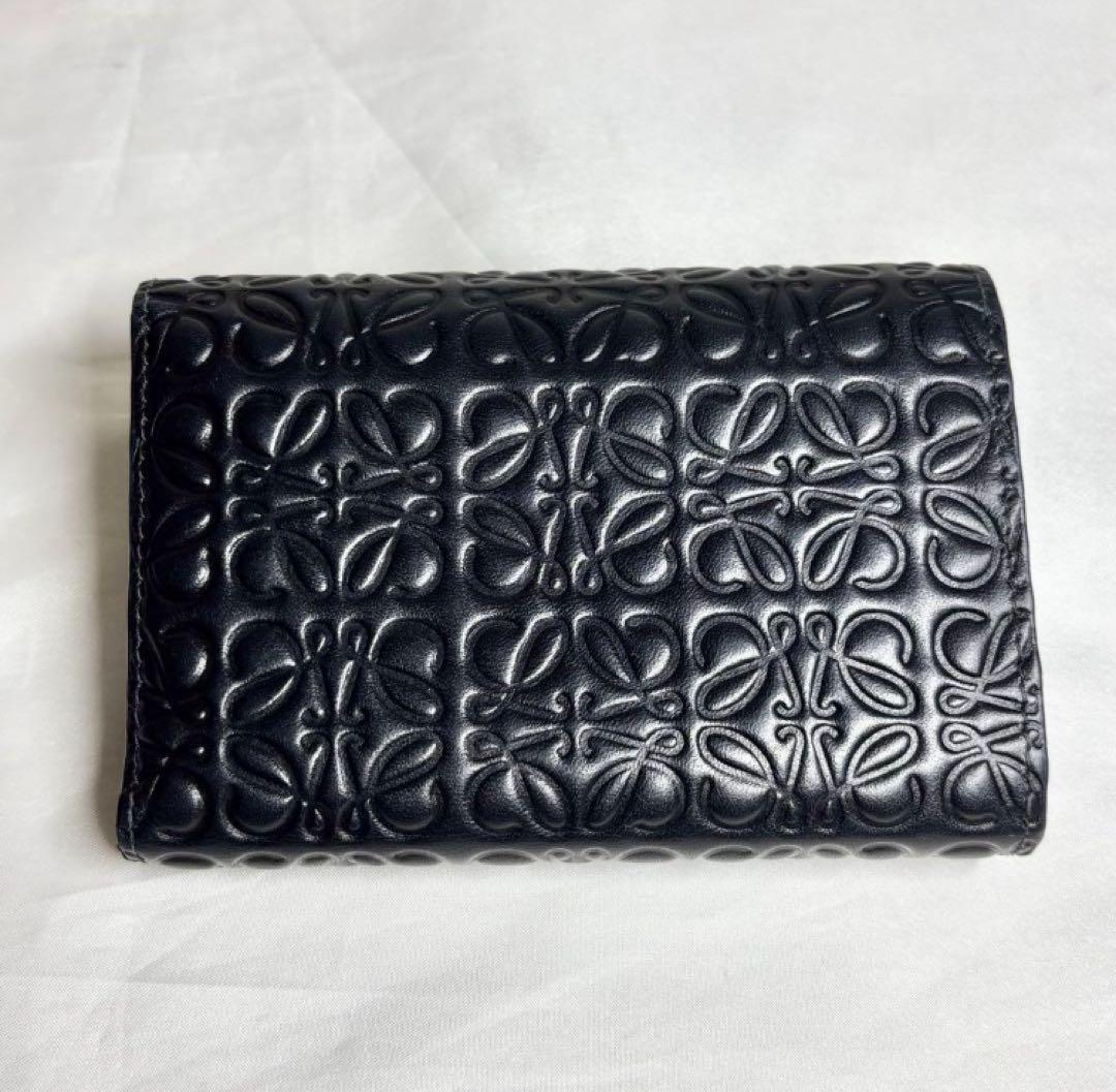 【美品】　ロエベ　スモールバーティカル　リピートアナグラム　三つ折り財布