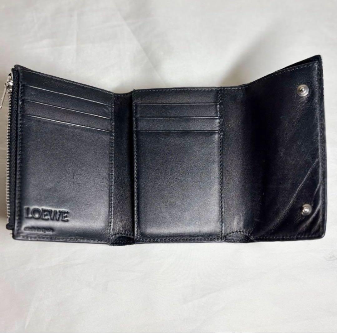 【美品】　ロエベ　スモールバーティカル　リピートアナグラム　三つ折り財布