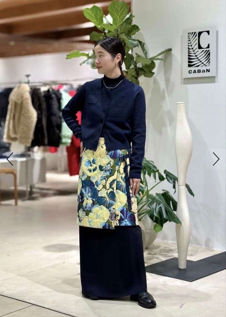 CABaN フラワージャカード リバーシブルラップスカートsacaitomoma