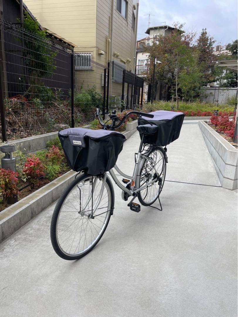 自転車【前後ろカゴ付き】【スマホホルダー付き】　【配達用】【買い物用】【通勤用】