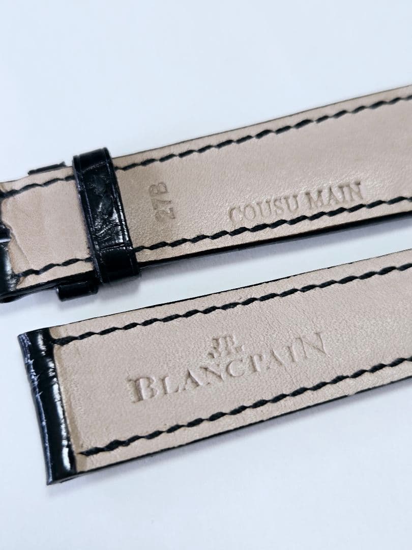 【ブランパン】ブラックレザーベルト クロコダイルパターン