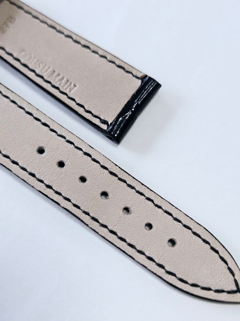 【ブランパン】ブラックレザーベルト クロコダイルパターン