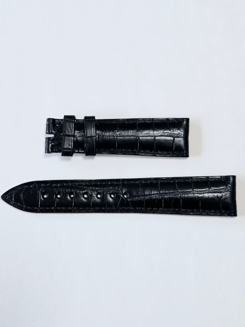 【ブランパン】ブラックレザーベルト クロコダイルパターン